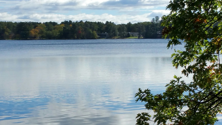 View of Andover water treatment plant across Haggetts Pond